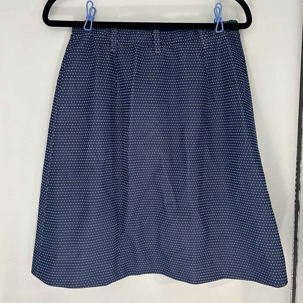 Vintage Blue Polka Dot Box Pleated Skirt - Original Tags - Picture 2 of 4